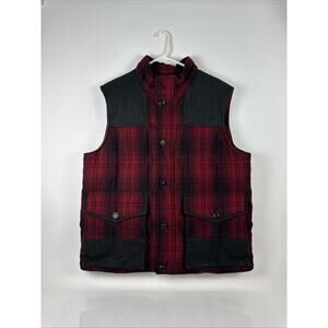 VTG Eddie Bauer YUKON Goose Down Wool Blend Buffalo Plaid Vest Mens XL Made USA